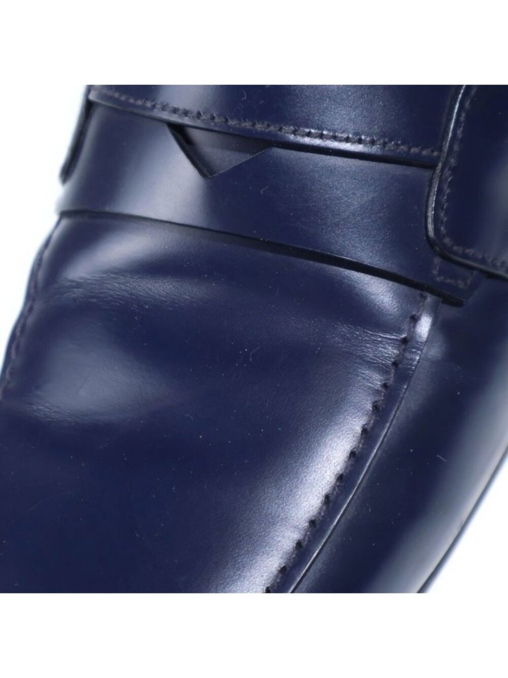 Prada Leather Coin Penis Loafers Low Cut Shoes Navy - Picture 6 of 6